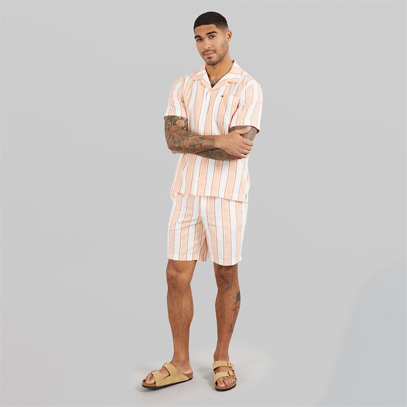 Tommy Hilfiger Mens Dover Open Weave Dobby Regular Fit Shorts Orange Hype/Brilliant Orange