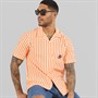 Tommy Hilfiger Mens Papertouch Pop Short Sleeve Shirt Orange Hype/Stripe