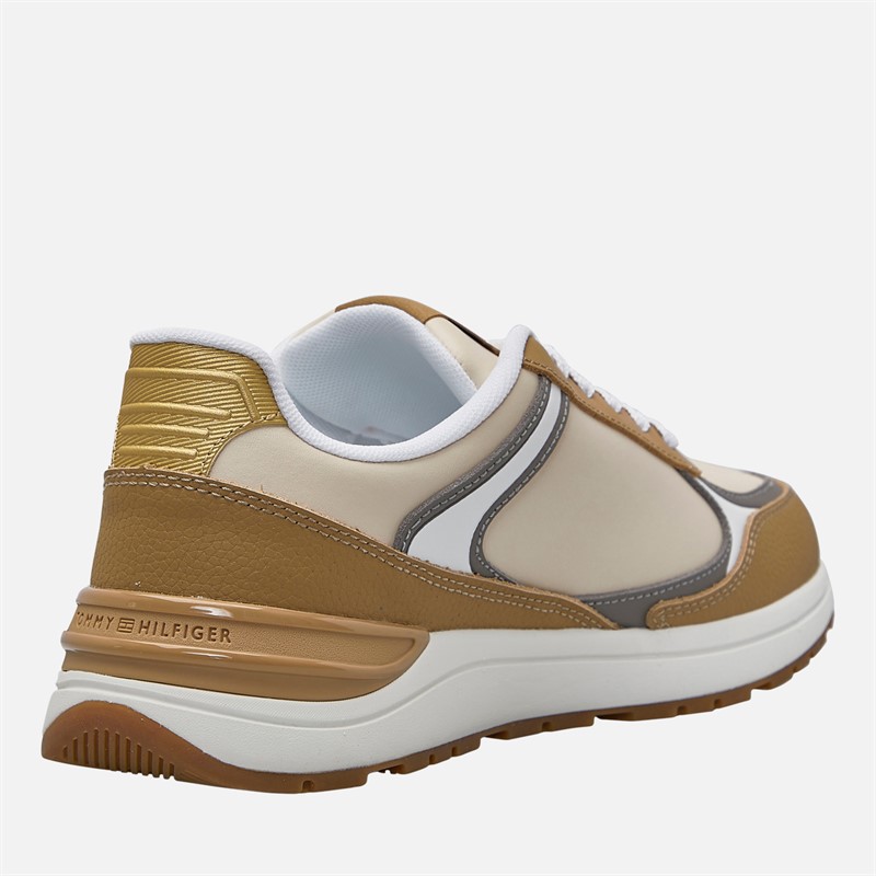 Tommy Hilfiger Womens Casual Fashion Runner Trainers Sugarcane/Safari Canvas