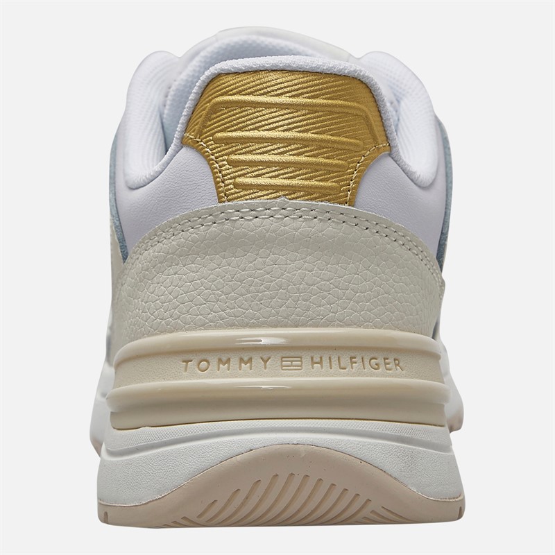 Tommy Hilfiger Womens Casual Fashion Runner Trainers White/Ivory Petal
