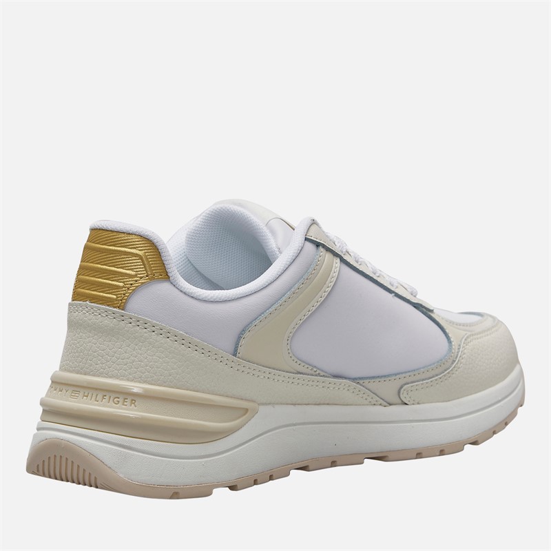 Tommy Hilfiger Womens Casual Fashion Runner Trainers White/Ivory Petal