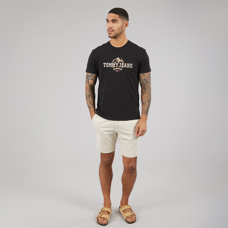 Tommy Hilfiger Mens Reg Varsity T-Shirt Black