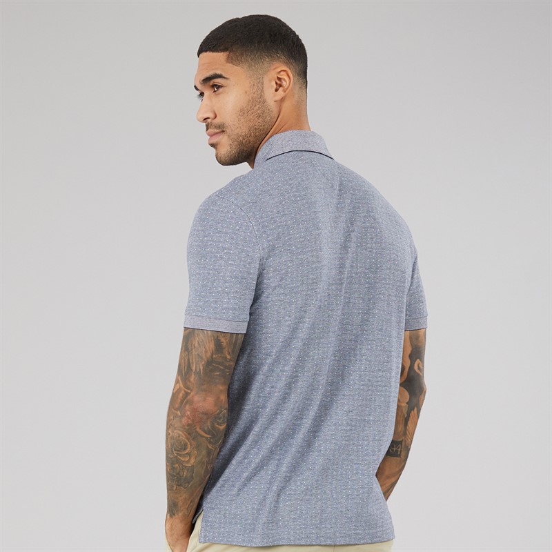 Tommy Hilfiger Mens Pique Microprint Reg Polo Shirt Desert Sky