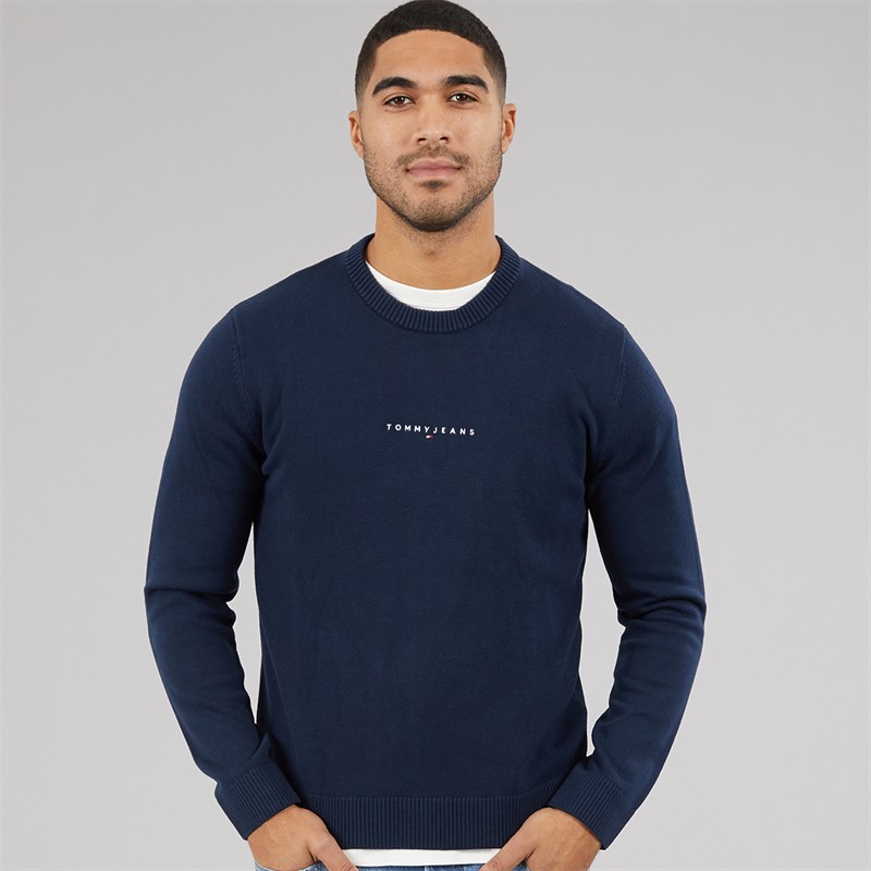 Tommy Hilfiger Mens Linear Jumper Dark Night Navy