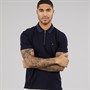 Tommy Hilfiger Mens Mercerised Pique Zip Polo Shirt Desert Sky
