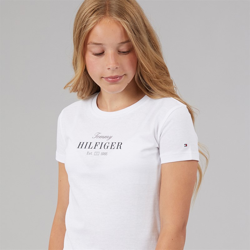 Tommy Hilfiger Girls Tommy Script T-Shirt White