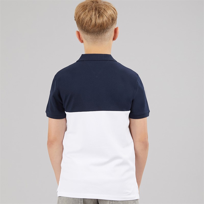 Tommy Hilfiger Boys Mini Corp Colour Block Polo Shirt Dark Night Navy/White Colour Block Dark Night Navy/White Colourblock