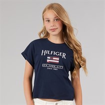 Tommy Hilfiger Girls Hilfiger Sequins T-Shirt Dark Night Navy