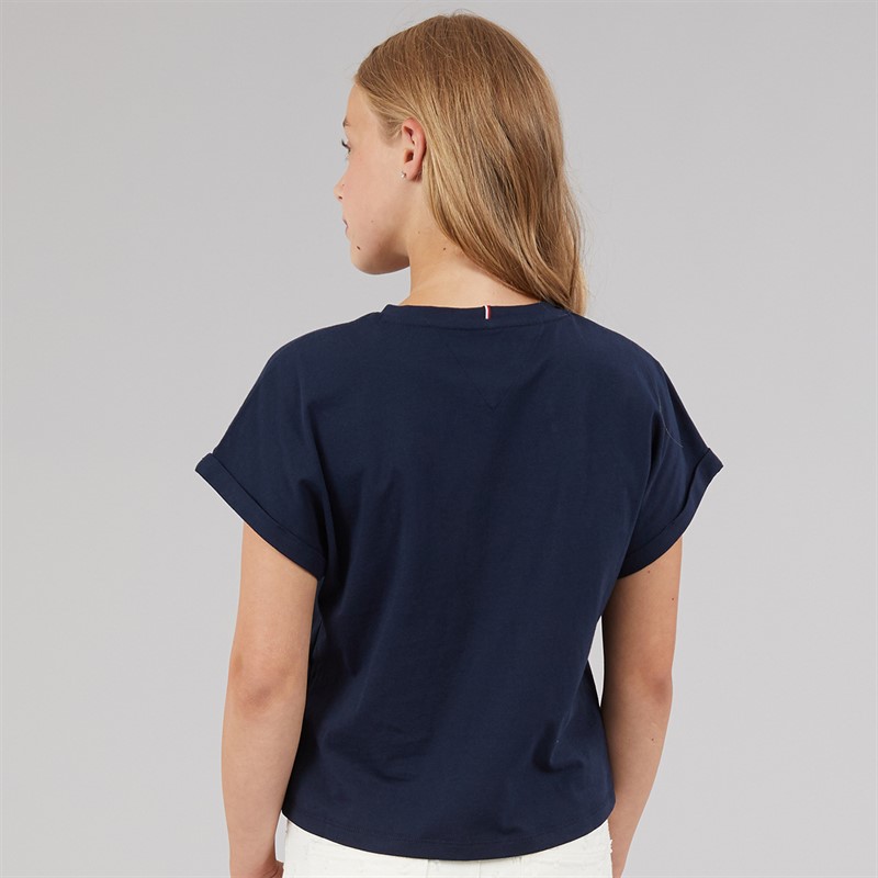 Tommy Hilfiger Girls Hilfiger Sequins T-Shirt Dark Night Navy