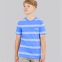 Tommy Hilfiger Boys Hilfiger Emblem T-Shirt Blue Spell Stripe