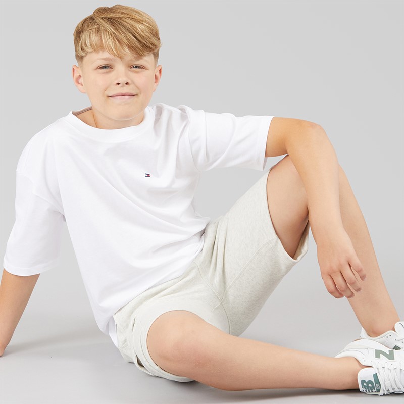 Tommy Hilfiger Boys Jersey Cargo Shorts Snow White Heather