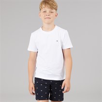 Tommy Hilfiger Boys Jersey Pyjamas White/Outline Flag Desert Sky