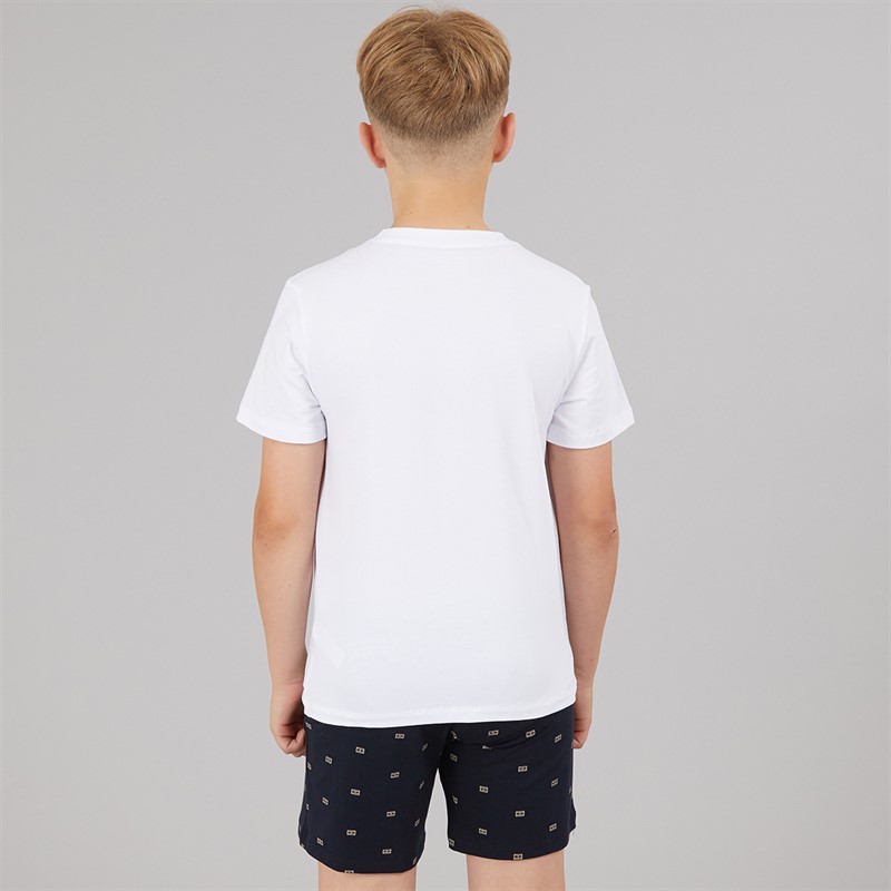 Tommy Hilfiger Boys Jersey Pyjamas White/Outline Flag Desert Sky