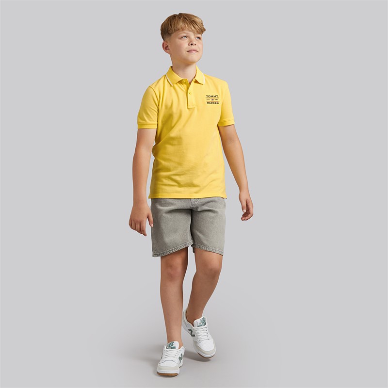 Tommy Hilfiger Boys Tommy Flag Polo Shirt Citronella