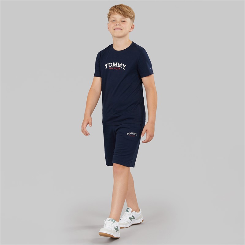 Tommy Hilfiger Boys Monotype Graphic Sweat Shorts Dark Night Navy