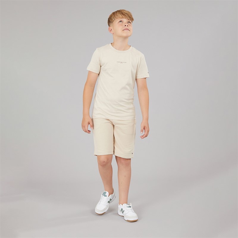 Tommy Hilfiger Boys Essential T-Shirt And Shorts Set Classic Beige
