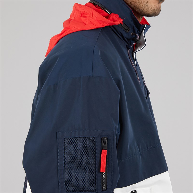 Tommy Hilfiger Mens Colorblock Windbreaker Jacket Dark Night Navy/Multi