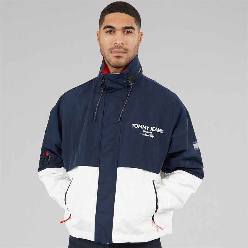 Tommy Hilfiger Mens Colorblock Windbreaker Jacket Dark Night Navy/Multi