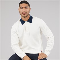 Tommy Hilfiger Mens Reg Woven Rugby Shirt Ancient White