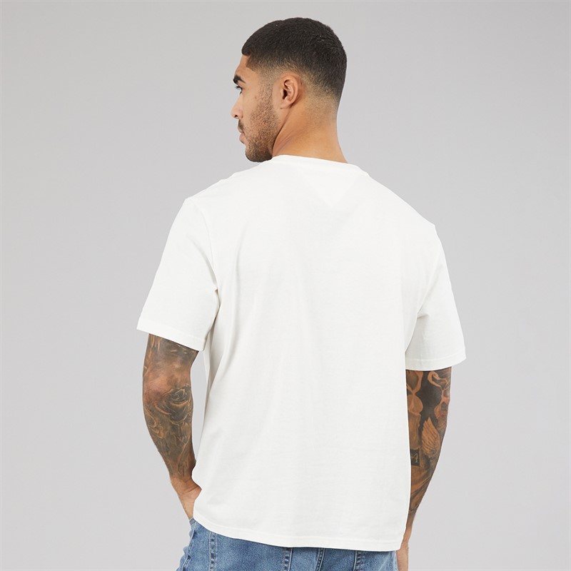Tommy Hilfiger Mens 90s Vintage LA T-Shirt Ancient White