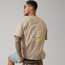 Tommy Hilfiger Mens Relaxed Sign Circle T-Shirt Limestone Dust