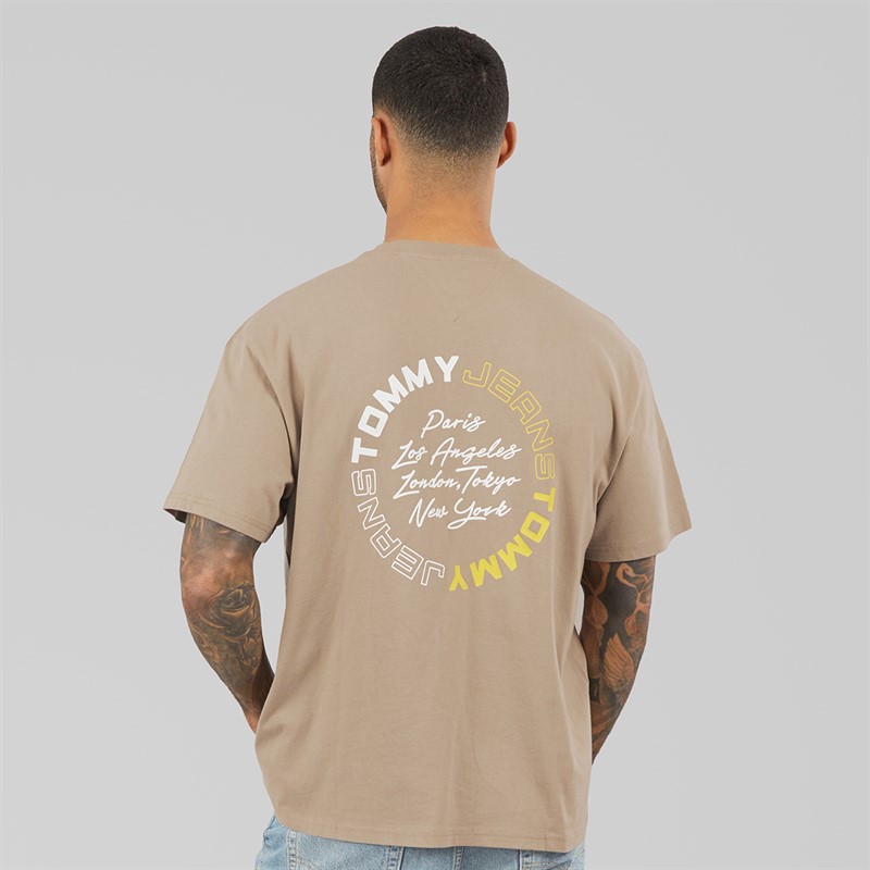 Tommy Hilfiger Mens Relaxed Sign Circle T-Shirt Limestone Dust