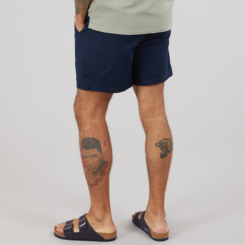 Tommy Hilfiger Mens Linen Blend Shorts Dark Night Navy