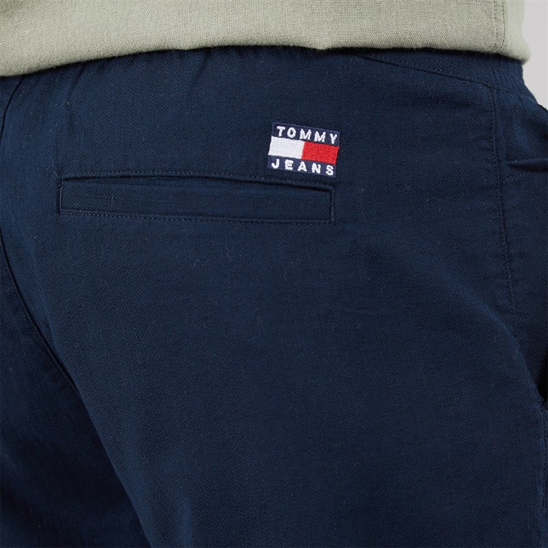 Tommy Hilfiger Mens Linen Blend Shorts Dark Night Navy