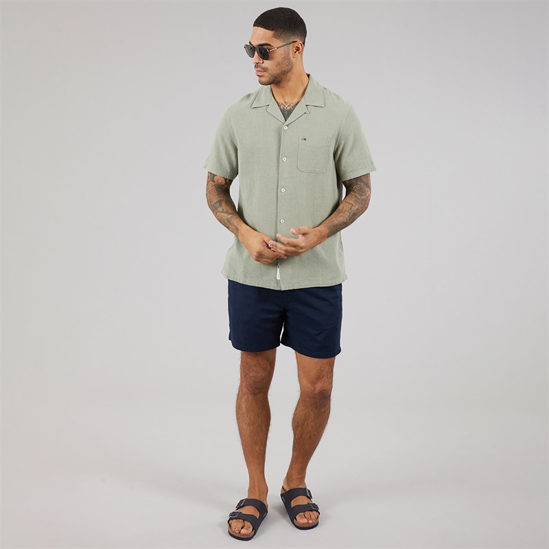 Tommy Hilfiger Mens Linen Blend Shorts Dark Night Navy