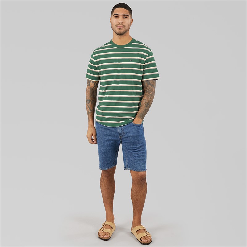 Tommy Hilfiger Mens Relaxed Stripe T-Shirt Shadow Pine Stripe