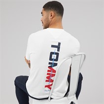 Tommy Hilfiger Mens Relaxed LA Back Print T-Shirt Ecru