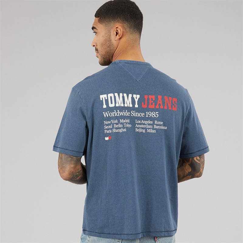 Tommy Hilfiger Mens 90s Waving Flag T-Shirt Dark Night Navy
