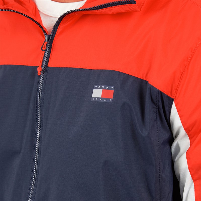 Tommy Hilfiger Mens Outdoor Shell Jacket Dark Night Navy Multi