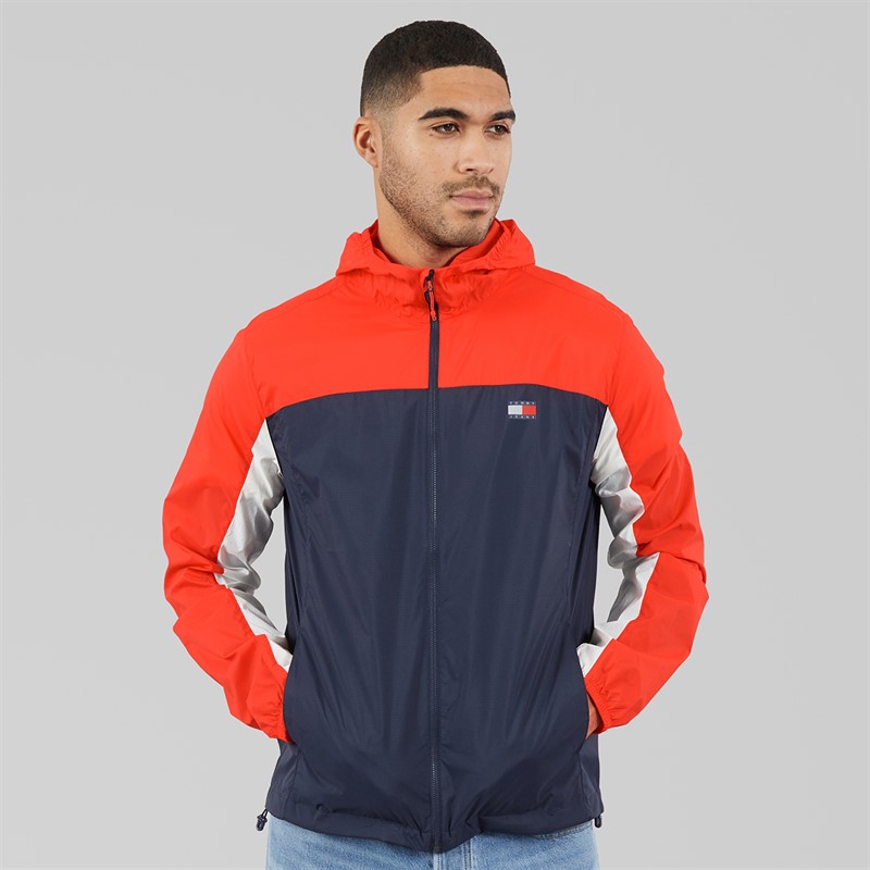 Tommy Hilfiger Mens Outdoor Shell Jacket Dark Night Navy Multi
