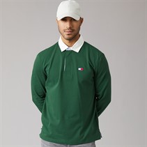 Tommy Hilfiger Mens Relaxed Badge Rugby Shirt Shadow Pine