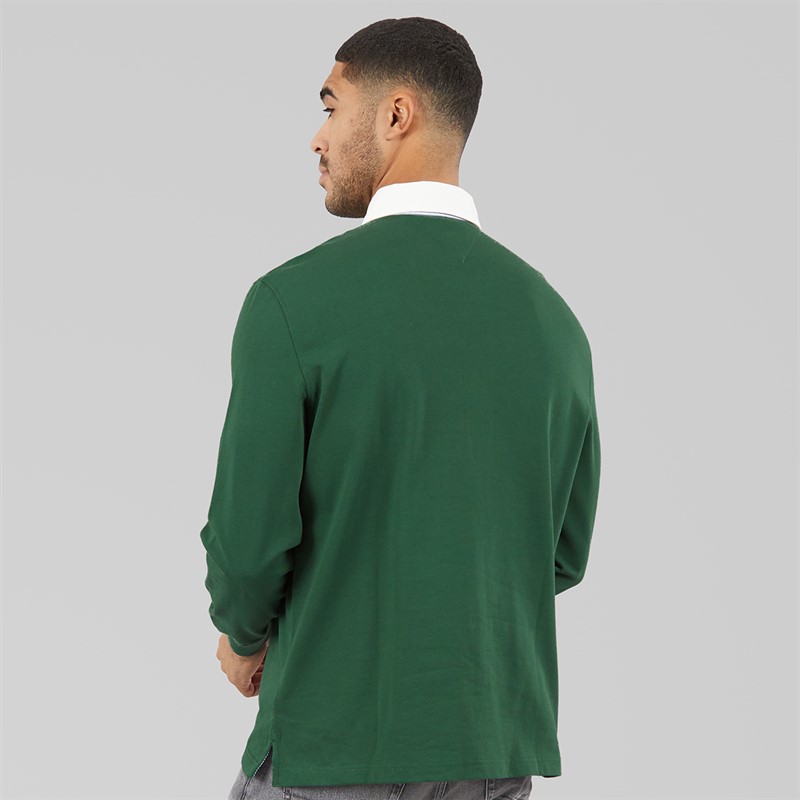 Tommy Hilfiger Mens Relaxed Badge Rugby Shirt Shadow Pine