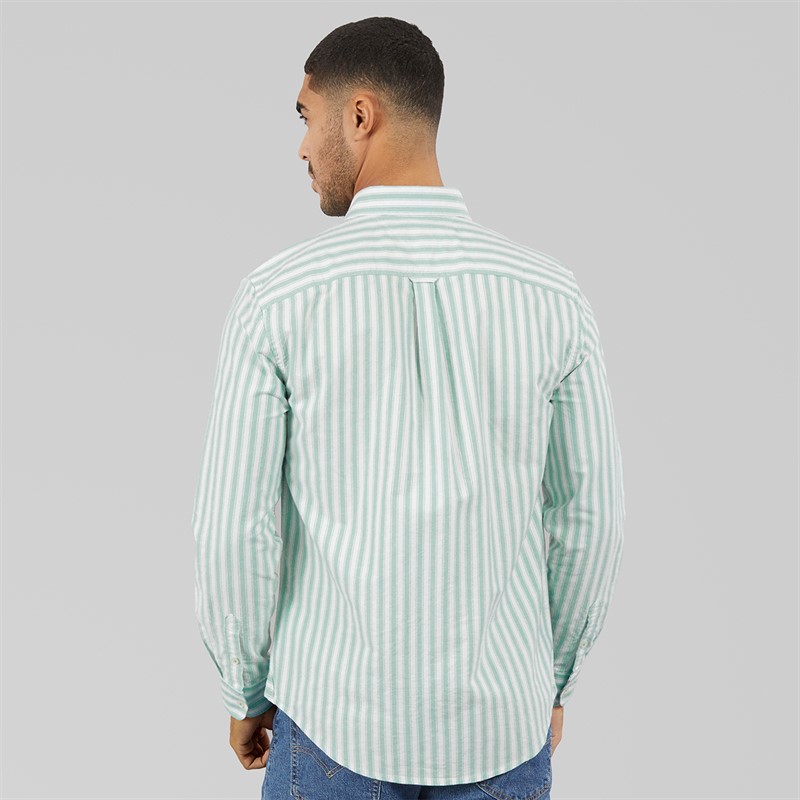 Tommy Hilfiger Mens Reg Stripe Oxford Shirt Bahama Green Stripe