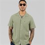 Tommy Hilfiger Mens Reg Linen Blend Short Sleeve Shirt Utility Sage