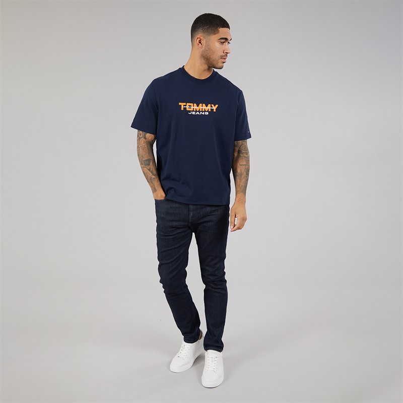 Tommy Hilfiger Mens 90S TJ Block T-Shirt Dark Night Navy