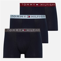 Tommy Hilfiger Mens Three Pack Trunks Dark Ash/Brzy Blu/Rouge