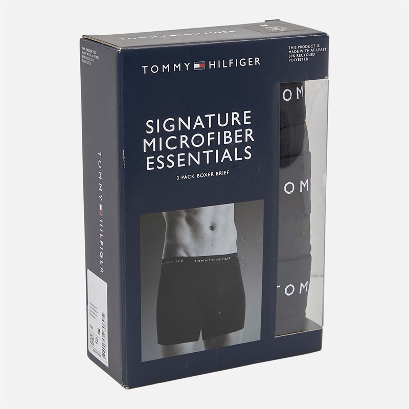 Tommy Hilfiger Mens Three Pack Boxer Briefs Black/Black/Black
