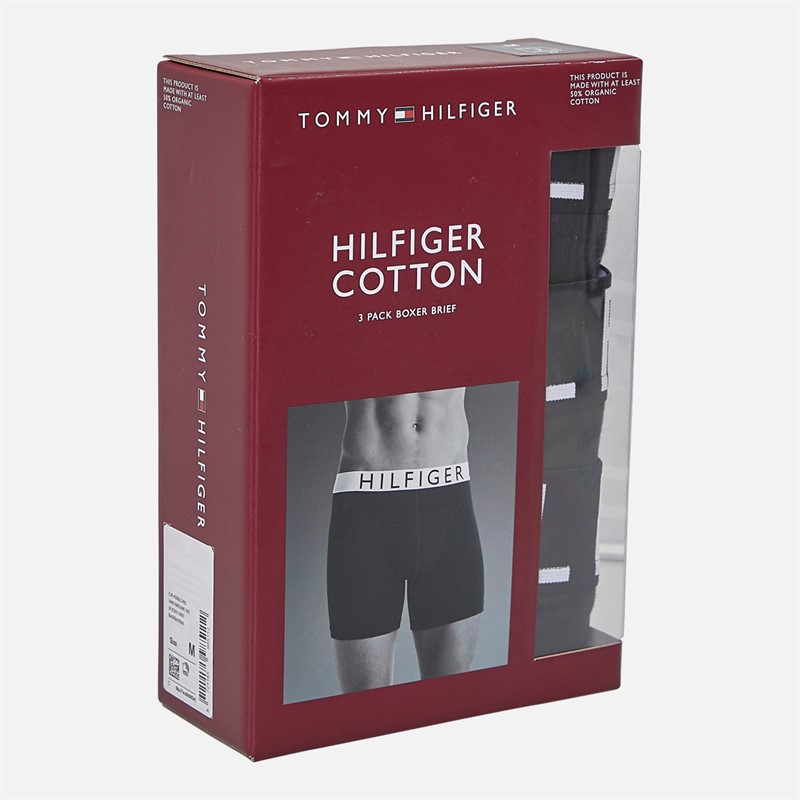 Tommy Hilfiger Mens Three Pack Boxer Briefs Black/Black/Black