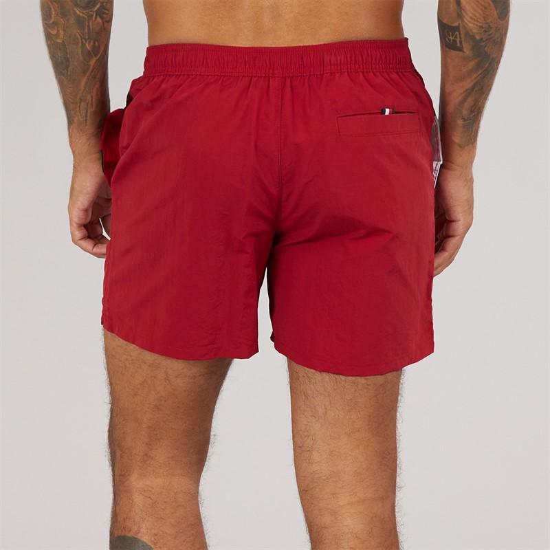 Tommy Hilfiger Mens Drawstring Swim Shorts Raspberry Juice