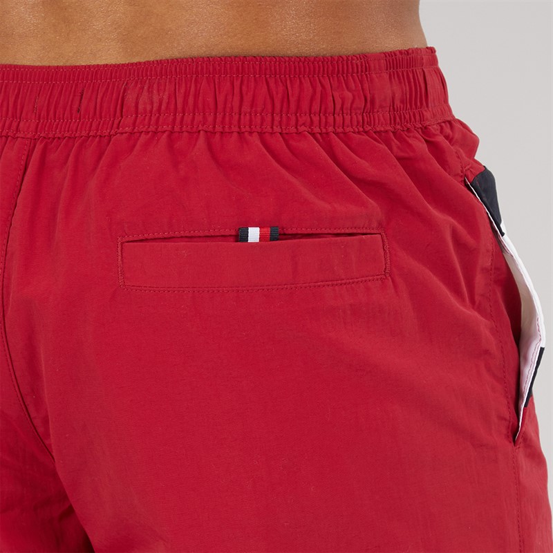 Tommy Hilfiger Mens Drawstring Swim Shorts Raspberry Juice