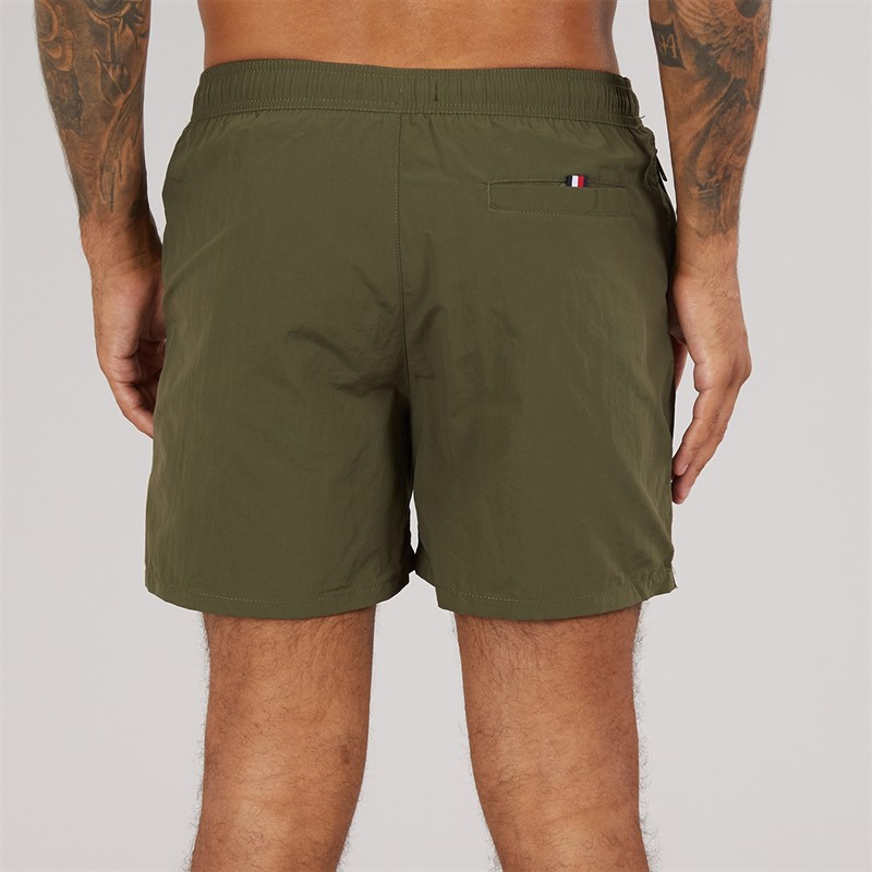 Tommy Hilfiger Mens Drawstring Swim Shorts Army Green