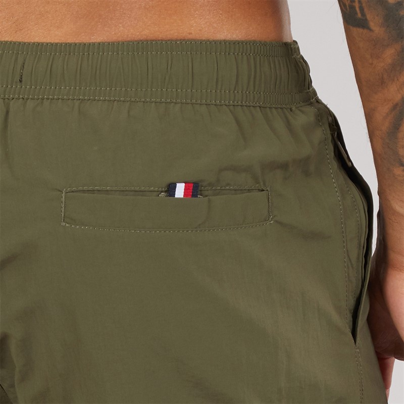 Tommy Hilfiger Mens Drawstring Swim Shorts Army Green
