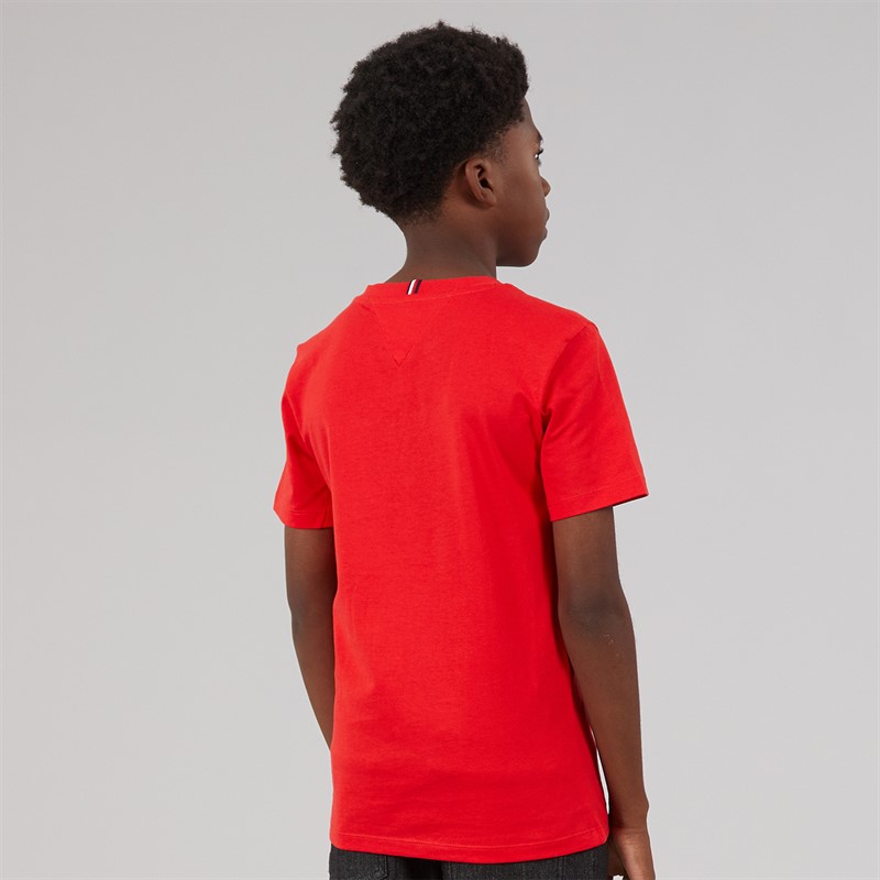 Tommy Hilfiger Boys Wavy Flag T-Shirt Rapid Red