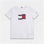 Tommy Hilfiger Boys Wavy Flag T-Shirt White