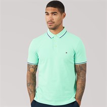 Tommy Hilfiger Mens Tipped Slim Fit Seas Polo Shirt Crushed Mint