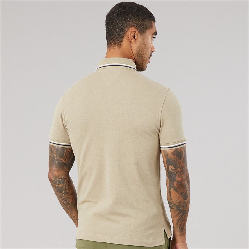 Tommy Hilfiger Mens Tipped Slim Fit Seas Polo Shirt Keystone